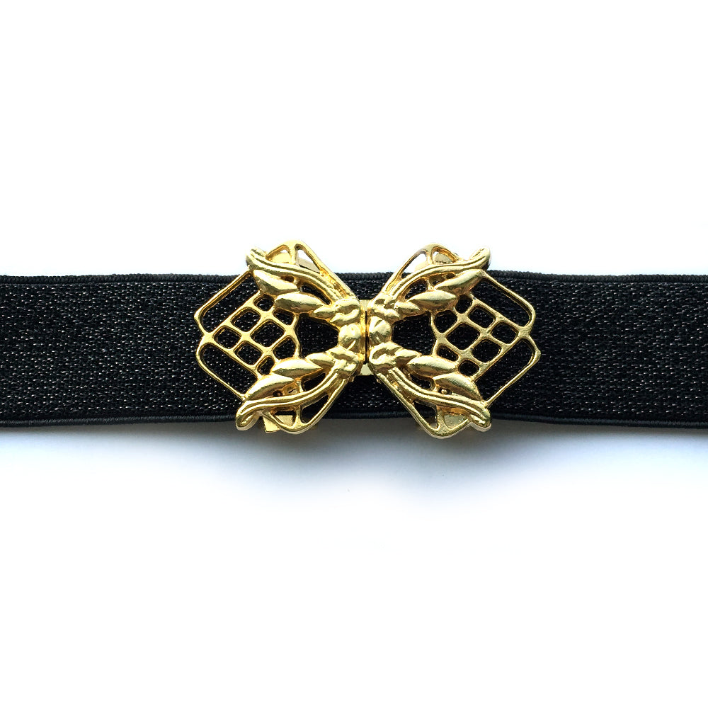 Cinturón de noche negro y dorado, cinturón elástico de mujer personalizado, cinturón de vestir brillante