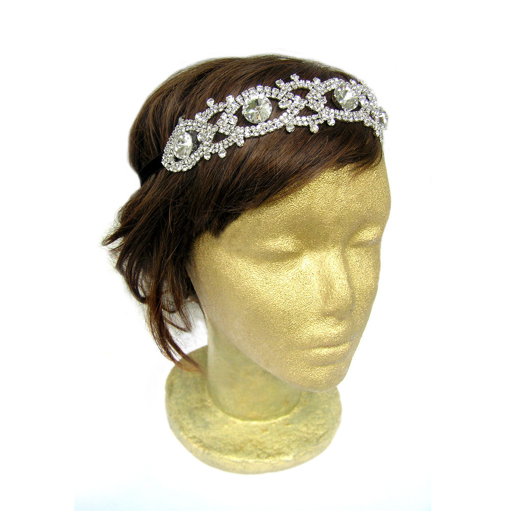Accesorios para el cabello de pedrería, diadema de pedrería plateada, despedida de soltera