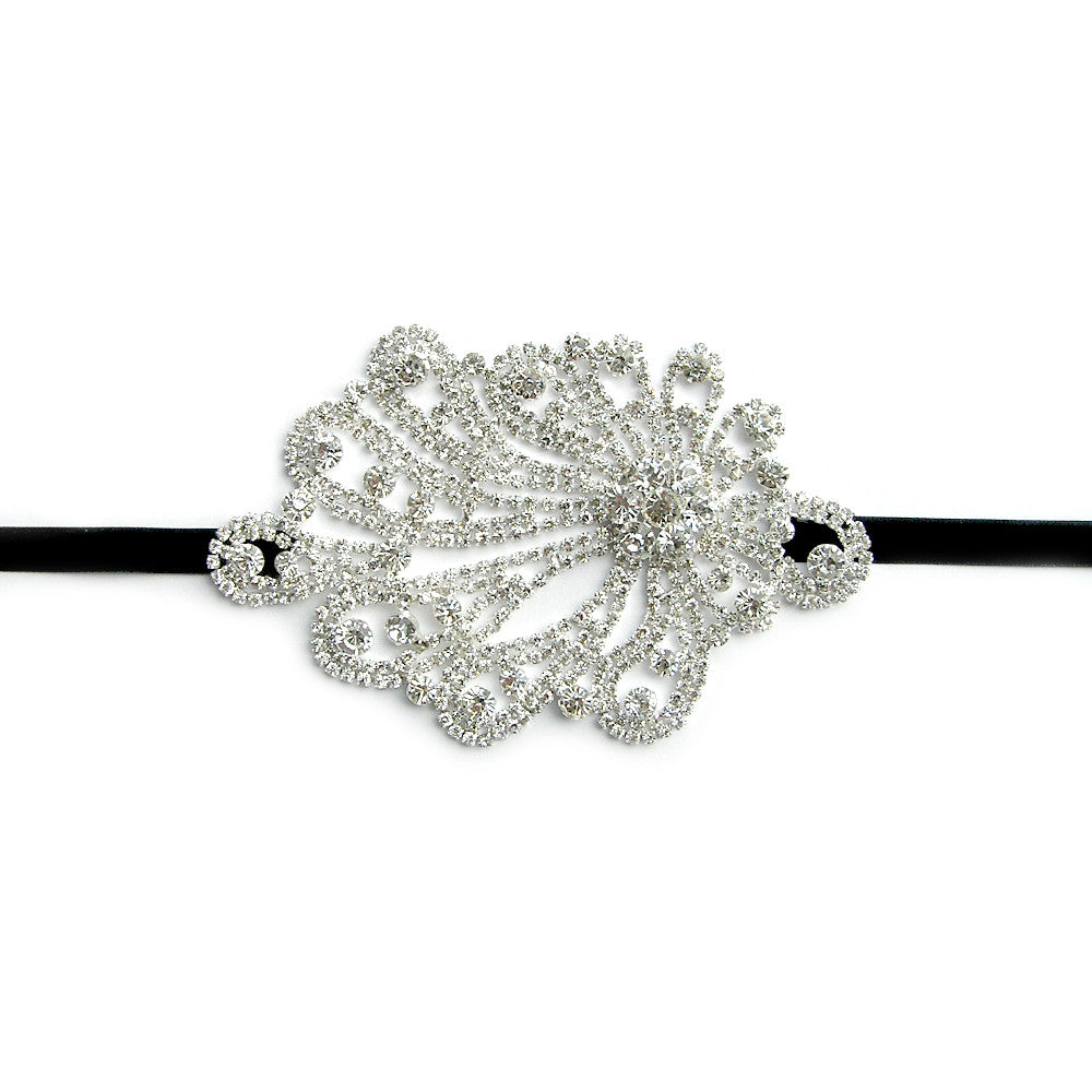 Flapper Headband, Great Gatsby Headpeice, Rhinestone Wedding Hair Accessories, Custom Clothing