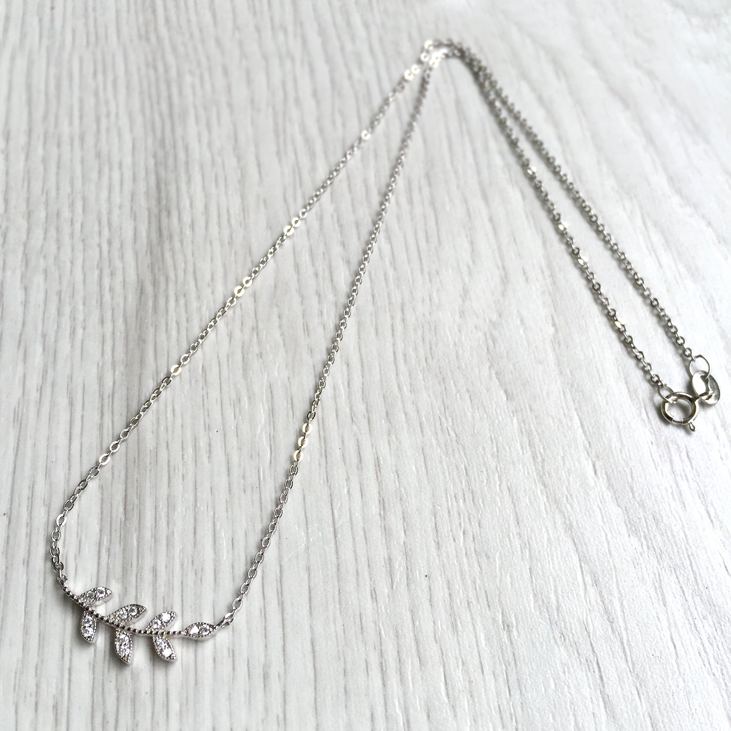 Sterling Silver Leaf Necklace, Delicate Silver Necklace, Valentines Day Gift Idea