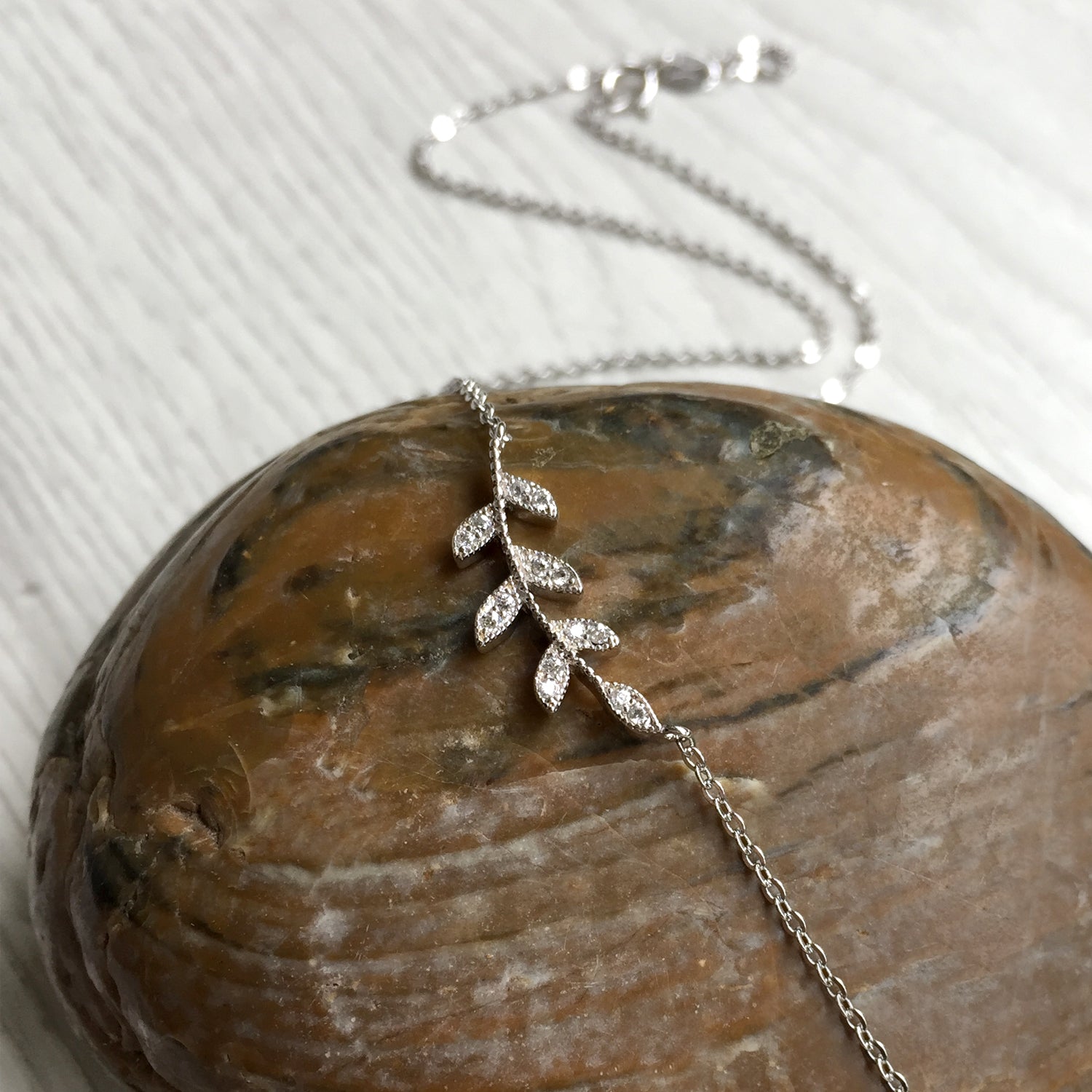 Sterling Silver Leaf Necklace, Delicate Silver Necklace, Valentines Day Gift Idea