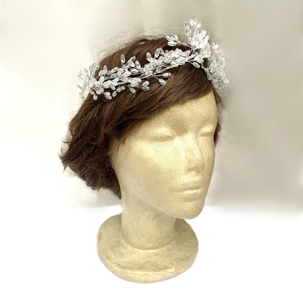 Boda de vid de cabello, vid de cabello nupcial, corona griega, tiara nupcial