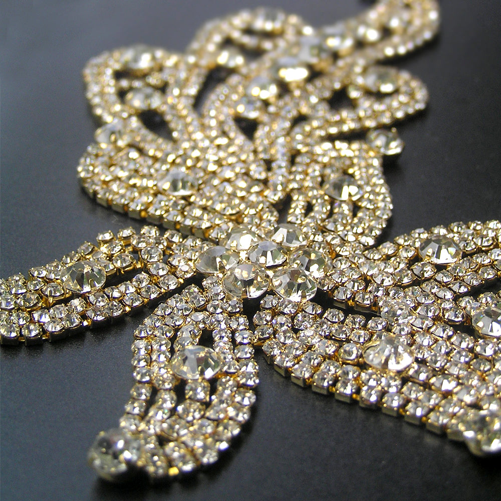 Black Boho Rhinestone Back Headpiece, Big Bridal Back Headpiece for Weddings, Bohemian Headpiece for Back of the Head