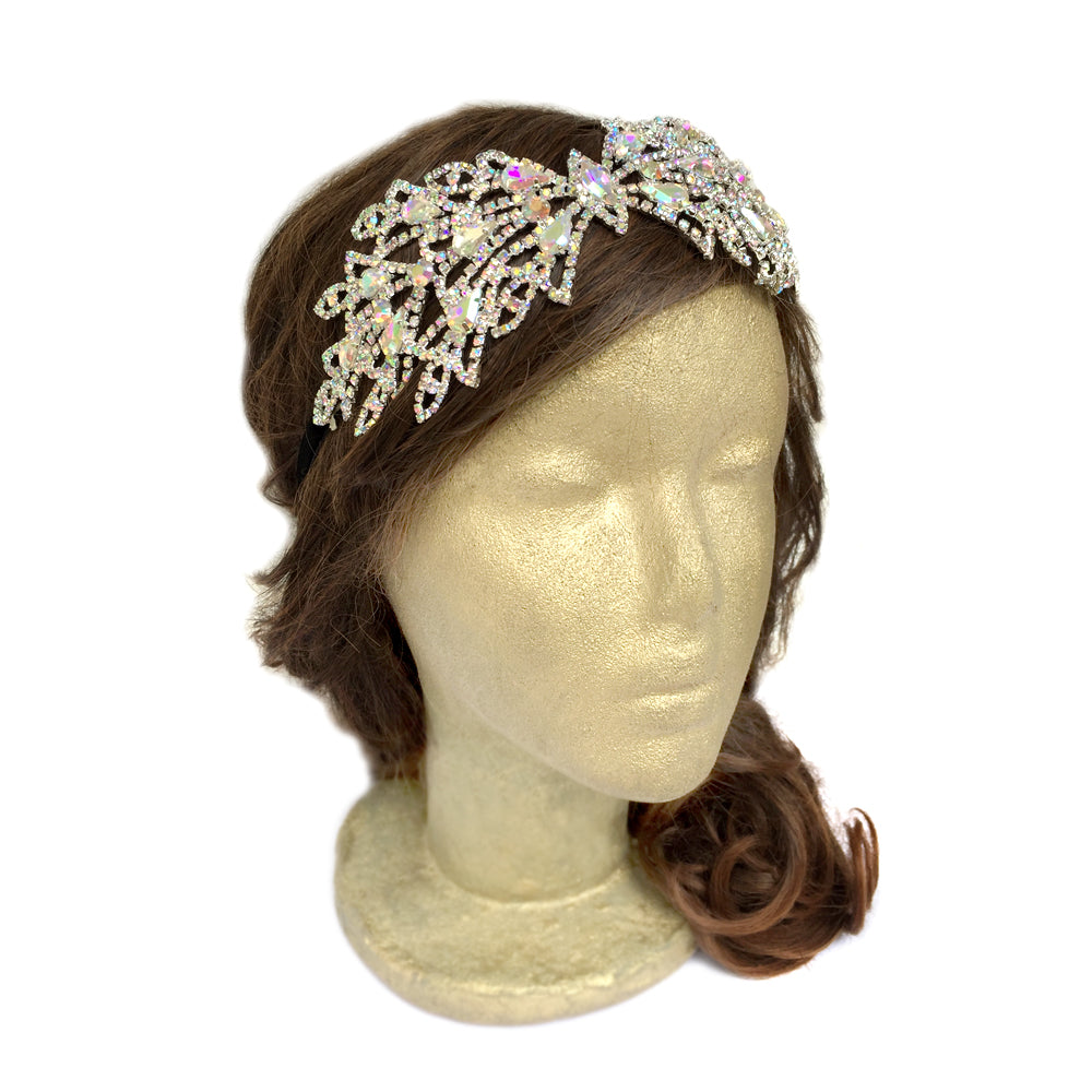 Gold Bridal Headpiece, Snowflake Headband Wedding, 1940s Vintage Style Hair Accessories