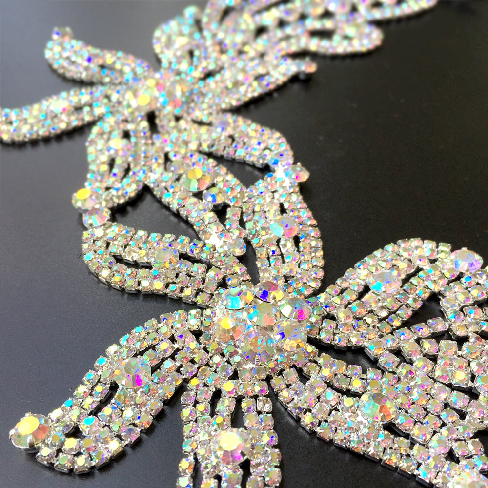 Black Boho Rhinestone Back Headpiece, Big Bridal Back Headpiece for Weddings, Bohemian Headpiece for Back of the Head