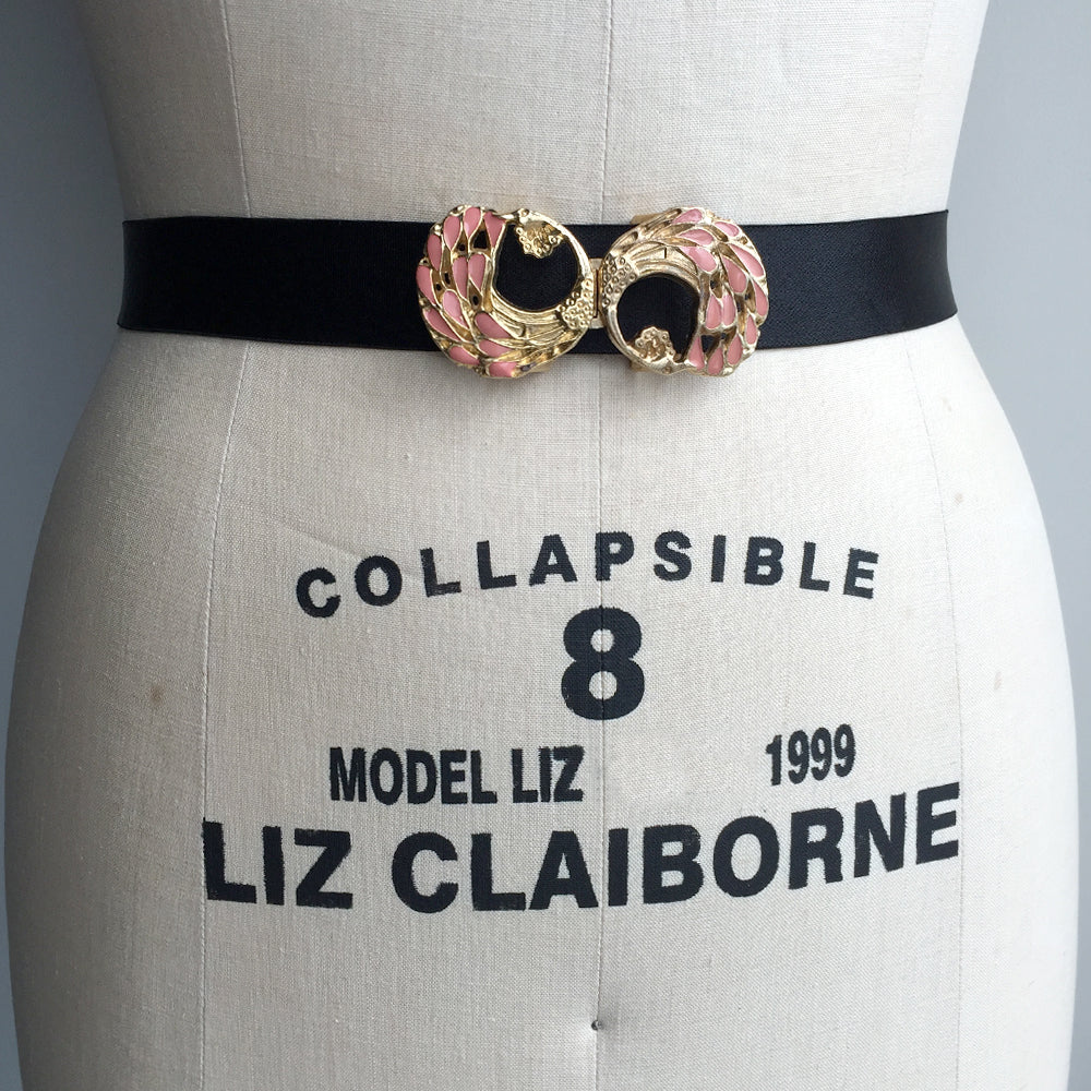 Gold Bridal Belt with Clasp, Gold Evening Metal Belt, 1960s 1970s Elastic Belt with Vintage Metal Belt Buckle