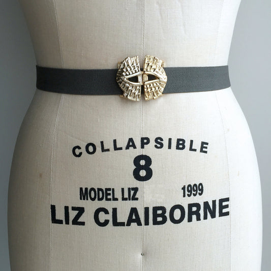 Vintage Gold Stretch Belt, Waist Dress Belt for Ladies, Custom Plus Size Petite Belt