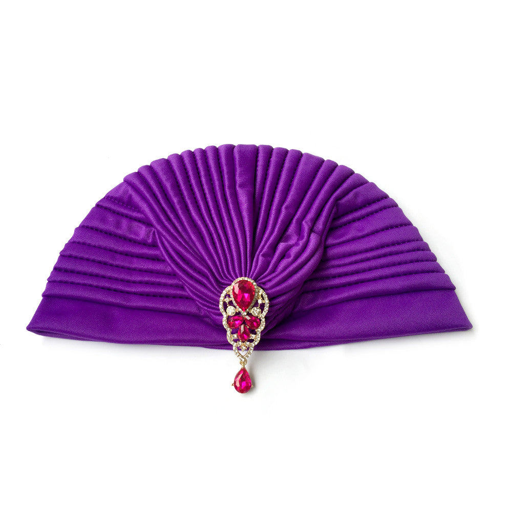 Great Gatsby Themed Clothes, Vintage Themed Party Wear, Purple Turban Hat