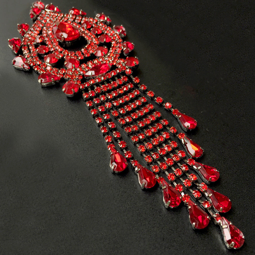Rhinestone Hair Piece for Wedding Bridal Hair Accessories Headband Silver Gold AB Rhinestone Red Dark Blue