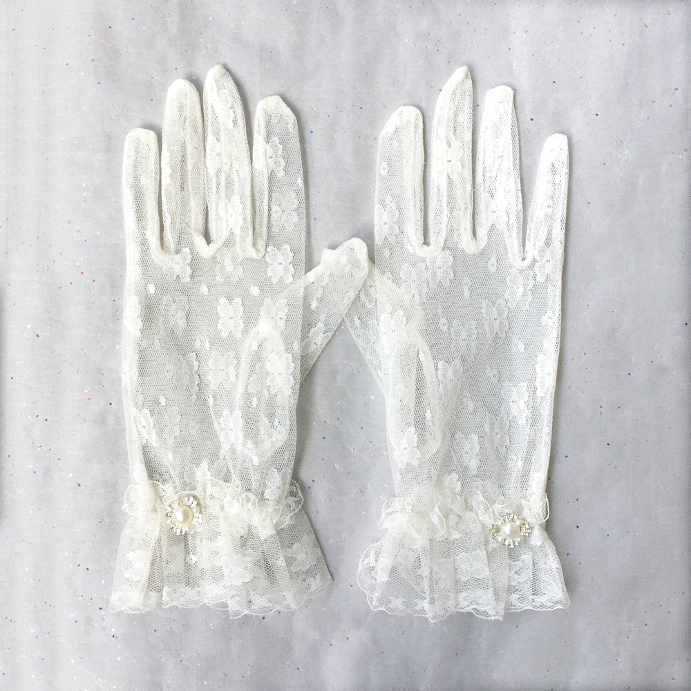 Ivory Lace Bridal Gloves, Lace Wedding Gloves Ivory, Ladies Short Dress Gloves