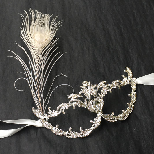 Silver Masquerade Mask for Women, Prom Ball Masquerade Mask, Carnival Face Mask