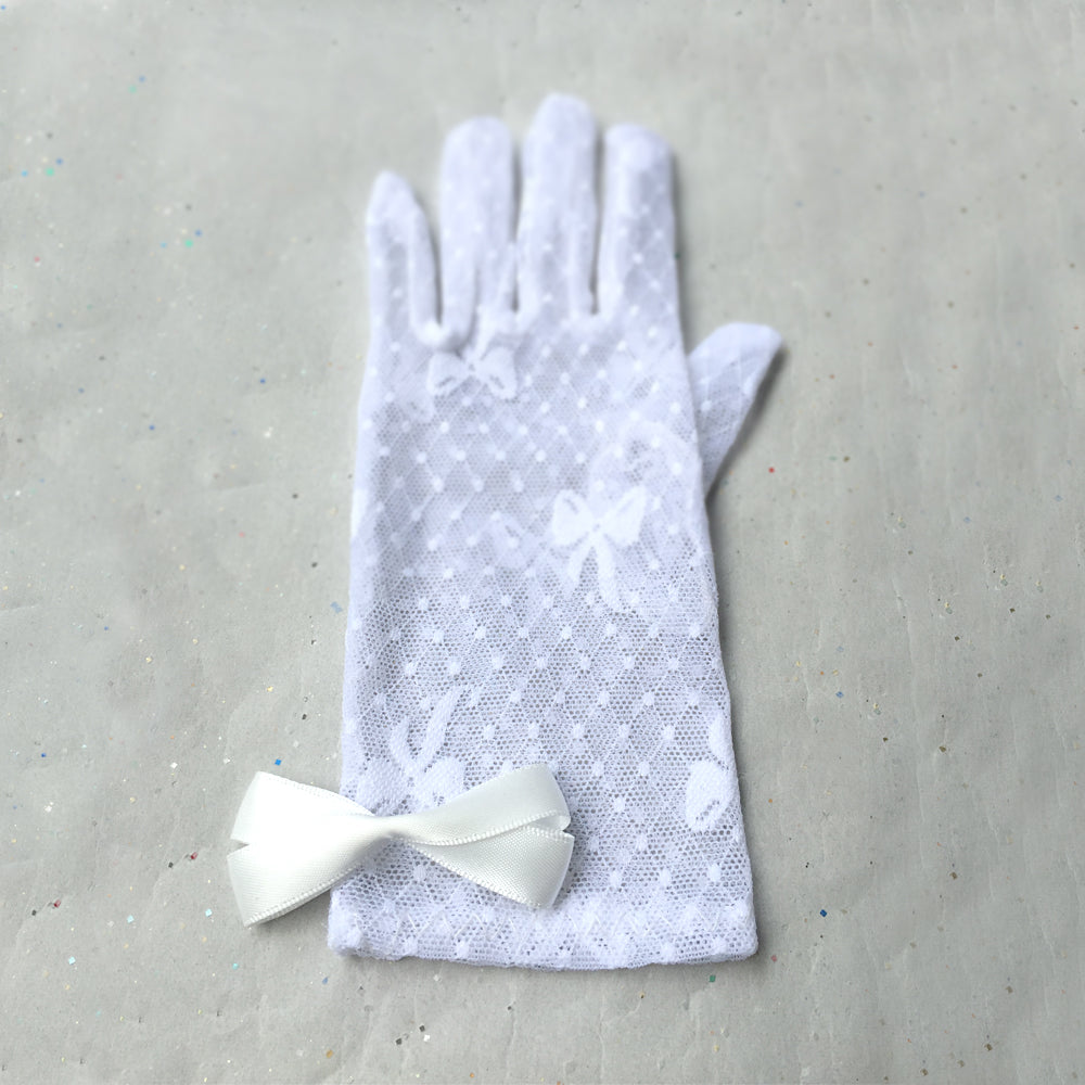 White Lace Gloves for Wedding, Sheer Short Gloves Wedding, Bridal Lace Gloves