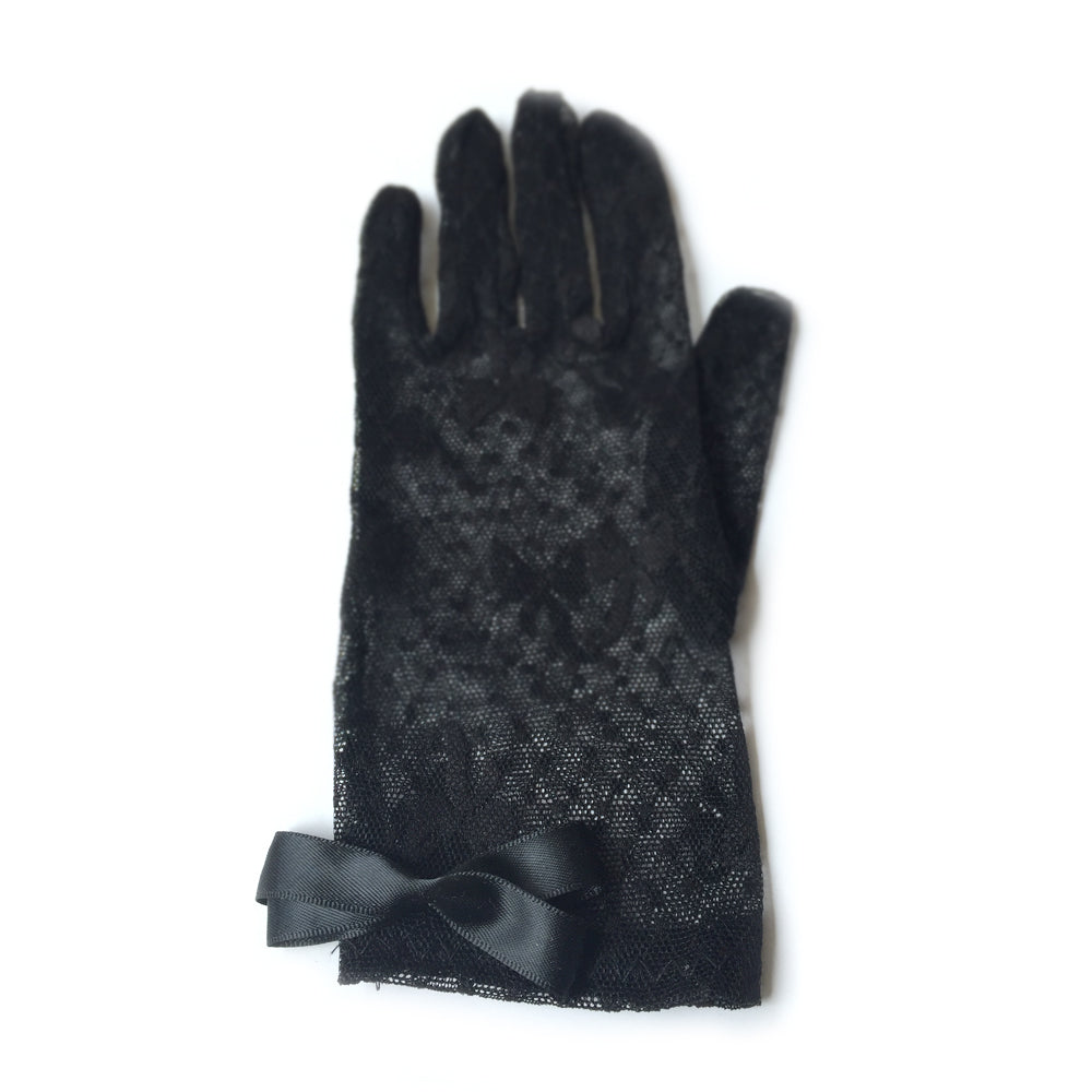 Guantes formales de encaje negro, guantes transparentes, guantes de encaje nupcial, guantes negros