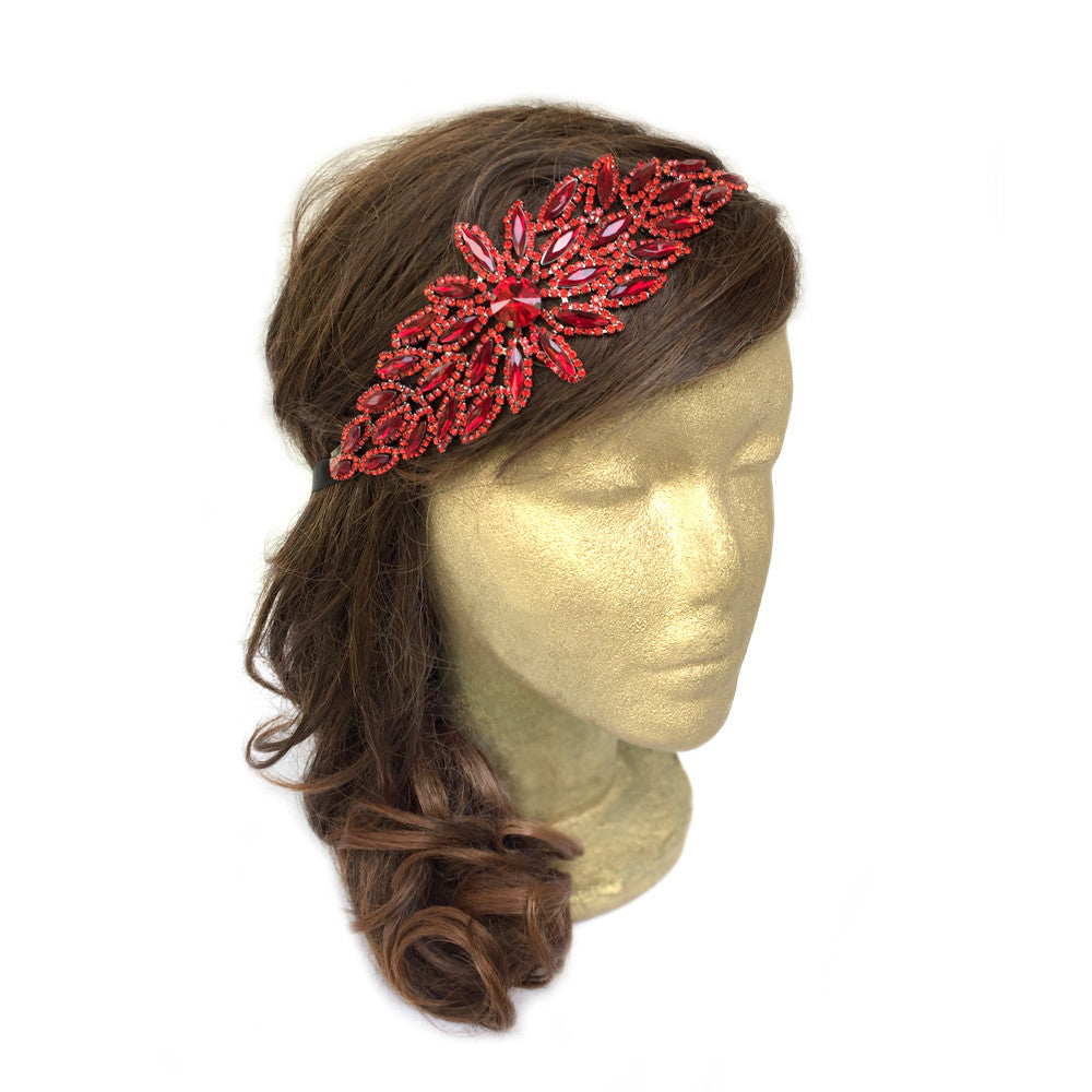 Accesorios para el cabello de hojas, Accesorios para el cabello de boda rojos, Diadema roja, Accesorios para el cabello de fiesta, Azul oscuro, Negro