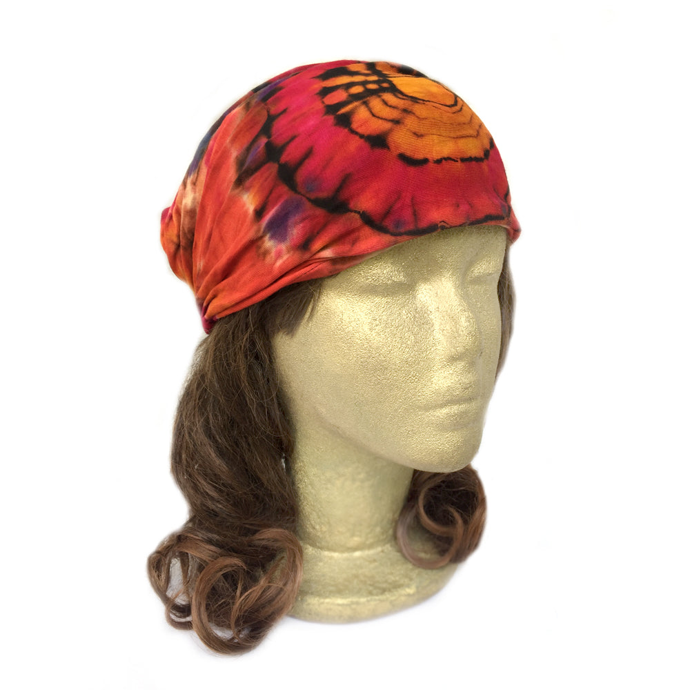 Yoga HeadBand, Tie Dye Cotton Stretchy Jersey Wide Headband, Women's Turban Headband
