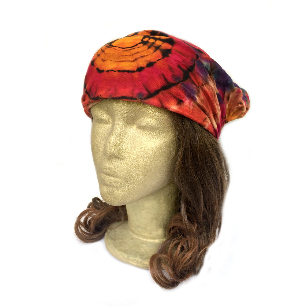 Yoga HeadBand, Tie Dye Cotton Stretchy Jersey Wide Headband, Women's Turban Headband