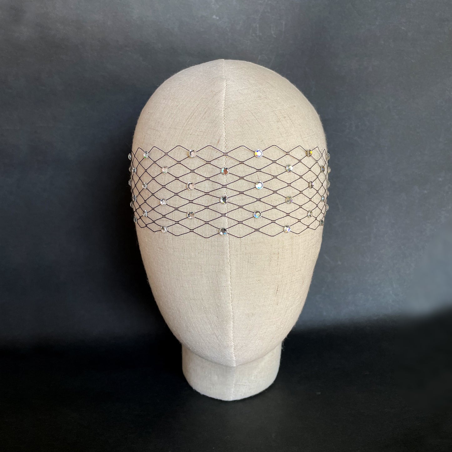 Velo de cristal máscara facial negra velo mascarada máscara de ojos de cristal gótico Sexy boda