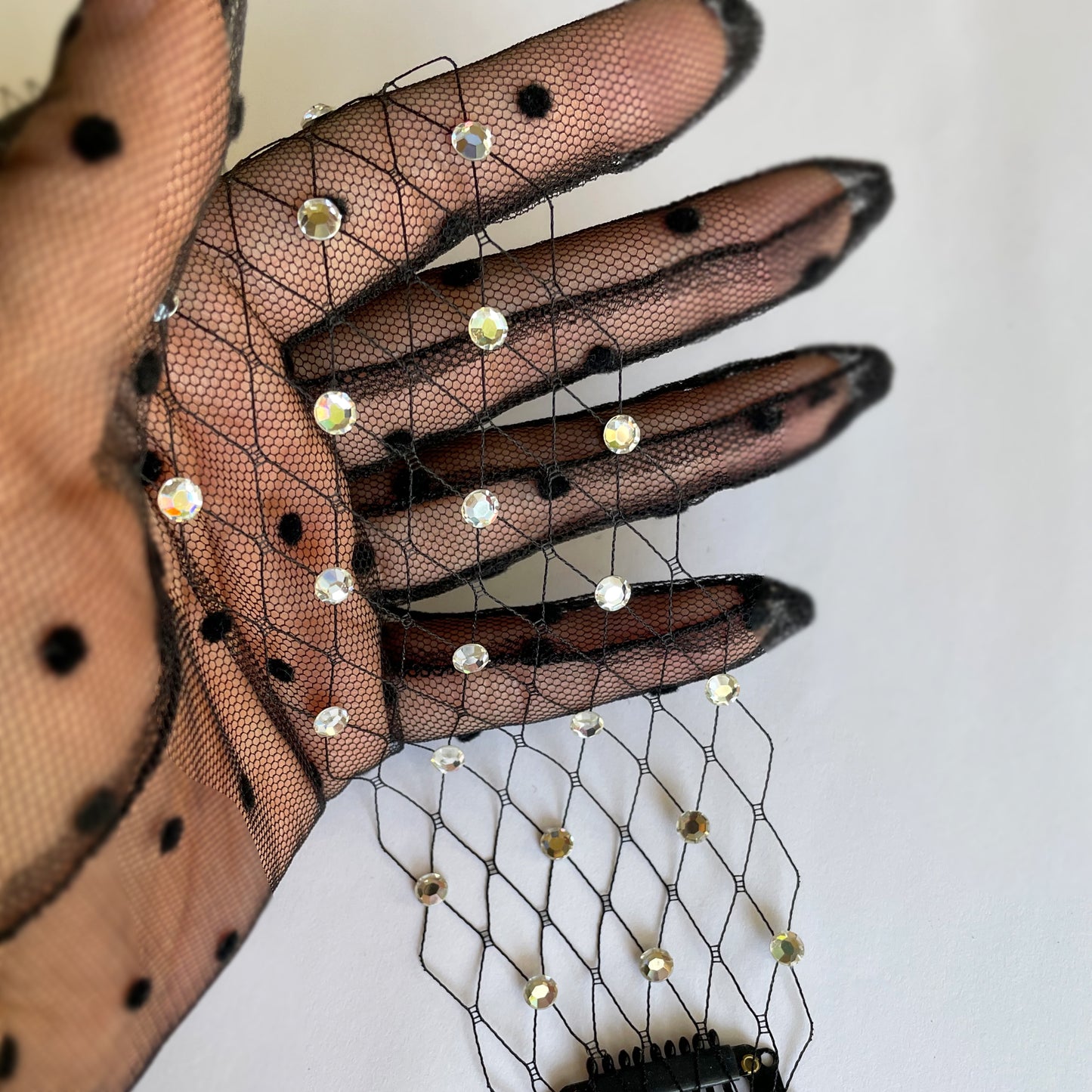 Velo de cristal máscara facial negra velo mascarada máscara de ojos de cristal gótico Sexy boda