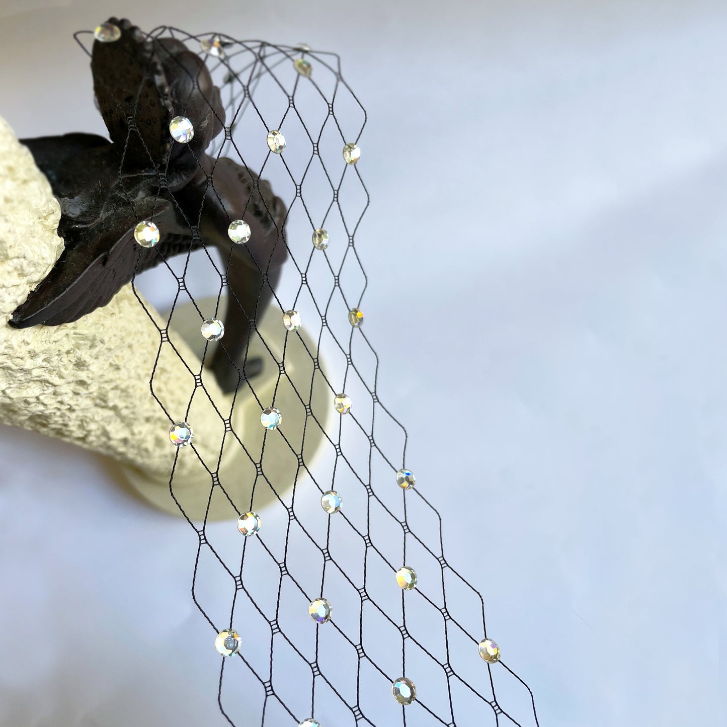 Velo de cristal máscara facial negra velo mascarada máscara de ojos de cristal gótico Sexy boda