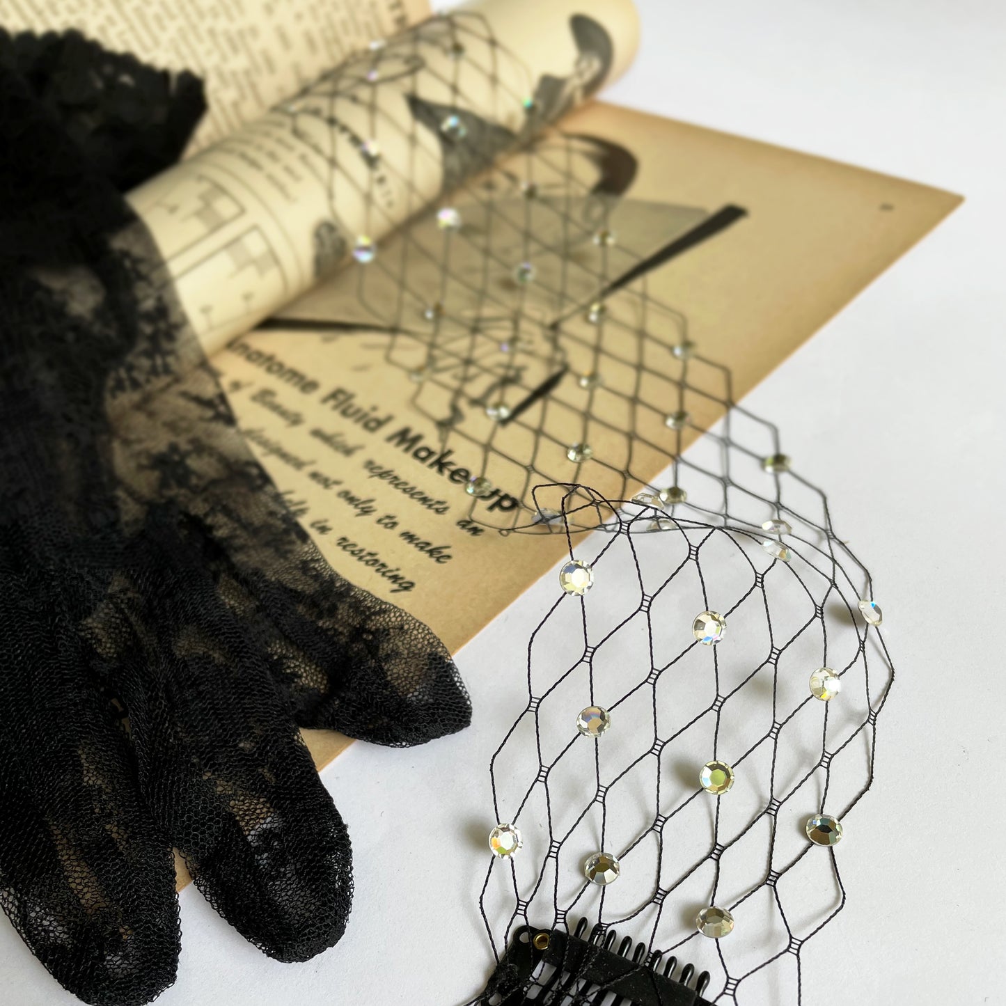 Velo de cristal máscara facial negra velo mascarada máscara de ojos de cristal gótico Sexy boda