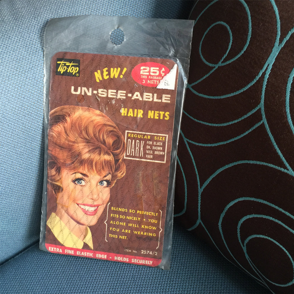 Accesorios para el cabello vintage de la década de 1960, malla para el cabello de nailon, negro, medio y marrón oscuro