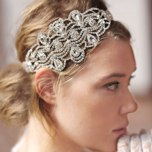 Wedding Head Piece Rhinestone Hair Piece, Bridal Shower, Boho Wedding Hair Accessories