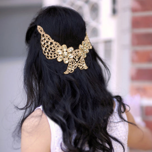 Vintage Style Big Back Headpiece Bridal, Wedding Back Hairpiece, Big Statement Wedding Hair Accessory