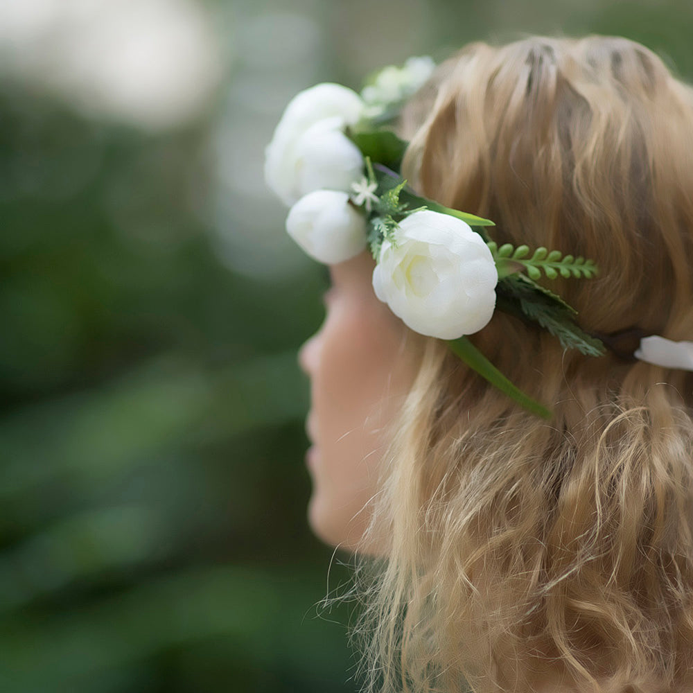 Corona de flores de boda verde, despedida de soltera, despedida de soltera, halo boho