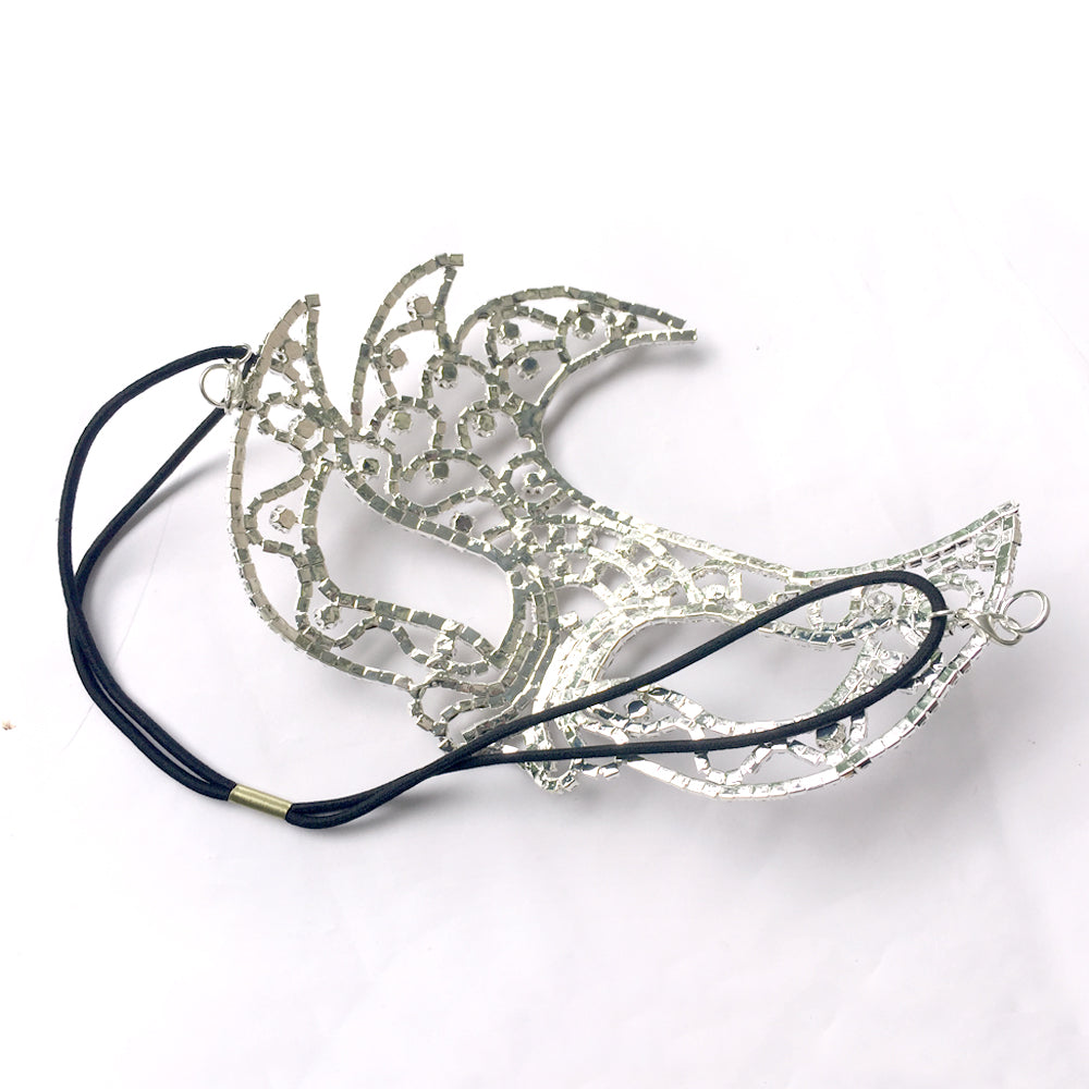 Silver Rhinestone Masquerade Mask, Masked Woman Costume, Theme Party Masquerade