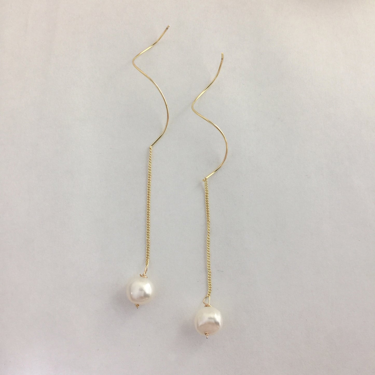 Pearl Gold Drop Earrings, Valentine's Day Baroque Pearl Drop Earrings, Gift Idea for Her